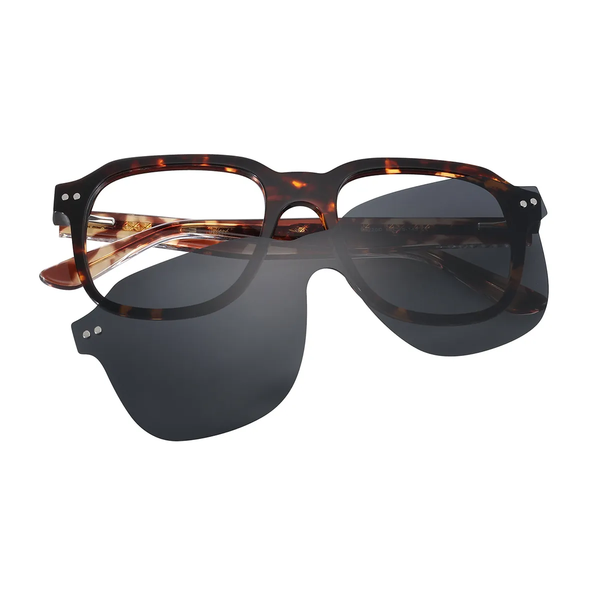 Irwin - Square Dark Demi Clip On Sunglasses for Men & Women - EFE